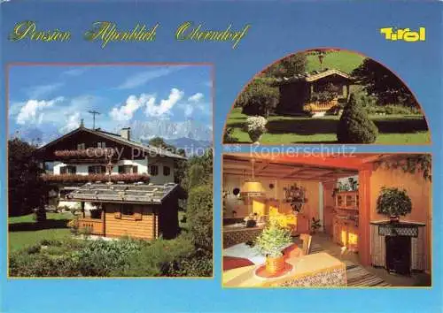 AK / Ansichtskarte  Oberndorf Tirol Pension Haus Alpenblick Gastraum Garten