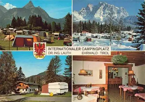 AK / Ansichtskarte  Ehrwald Tirol AT Sommer- und Wintercampingplatz Gaestehaus Gaststube Zugspitze Wettersteingebirge