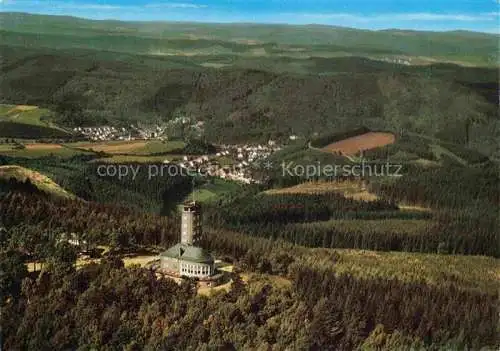 AK / Ansichtskarte  Hohe Bracht Lennestadt NRW Aussichtsturm Restaurant mit Blick auf Luftkurort Bilstein