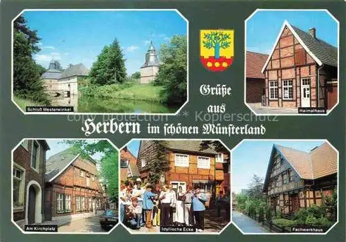 AK / Ansichtskarte  Herbern Schloss Westerwinkel Heimathaus Kirchplatz Idyllische Ecke Fachwerkhaus
