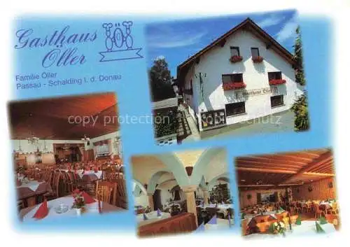 AK / Ansichtskarte  Schalding Passau Bayern Gasthaus oeller Gastraeume