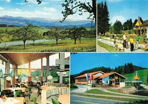 AK / Ansichtskarte  Scheidegg Allgaeu Bayern Kurhaus mit Restaurant und Minigolfanlage