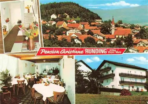 AK / Ansichtskarte  Runding Cham Bayern Pension Christiane Gastraum Panorama