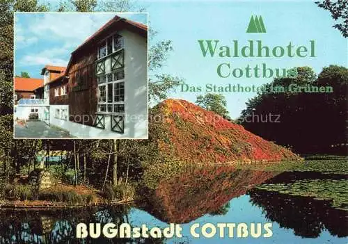 AK / Ansichtskarte  COTTBUS Waldhotel Cottbus Stadthotel im Gruenen mit Weiher