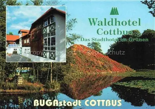 AK / Ansichtskarte  COTTBUS Waldhotel Cottbus im Gruenen mit Weiher