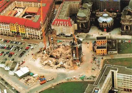 AK / Ansichtskarte  DRESDEN Elbe Frauenkirche Fliegeraufnahme