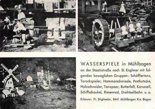 AK / Ansichtskarte  St Englmar Wasserspiele in Muehlbogen Schaefflertanz Tarocksoepieler etc