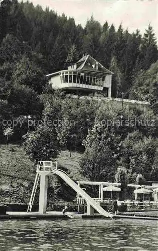 AK / Ansichtskarte  BAD DRIBURG Freibad mit Blick auf Falkenhoehe