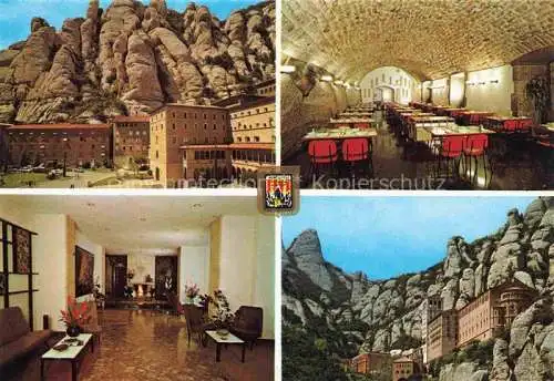 AK / Ansichtskarte  Montserrat Kloster BARCELONA Cataluna ES Hostal Abat Cisneros Gastraeume Panorama