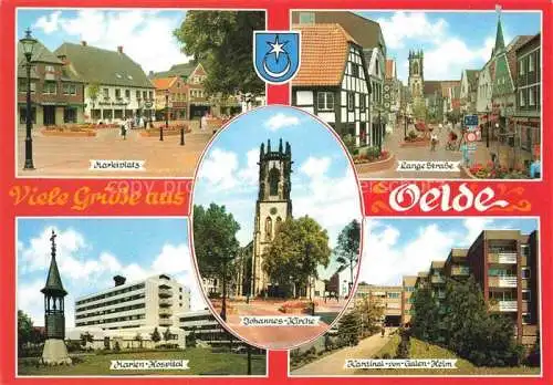 AK / Ansichtskarte  Oelde Marktplatz Lange Strasse Marien Hospital Johannes Kirche Kardinal von Galen Heim