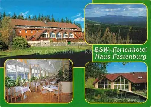 AK / Ansichtskarte  Clausthal-Zellerfeld Goslar BSW Ferienhotel Haus Festenburg Speisesaal Panorama