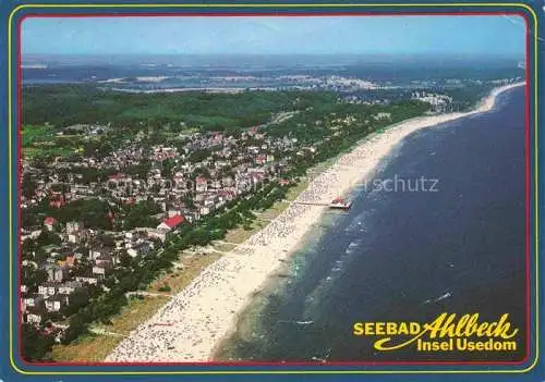 AK / Ansichtskarte  AHLBECK HERINGSDORF Insel Usedom Ostseebad Kuestenpanorama Seebad Strand