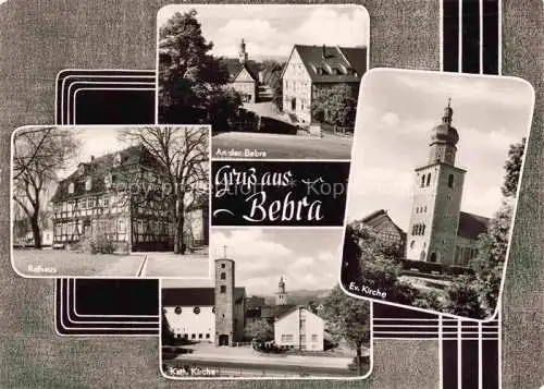 AK / Ansichtskarte  Bebra Hessen Rathaus Partie an der Bebra Kirchen
