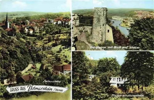 AK / Ansichtskarte  Volmarstein Panorama Burgruine mit Blick auf Wetter Muettererholungsheim