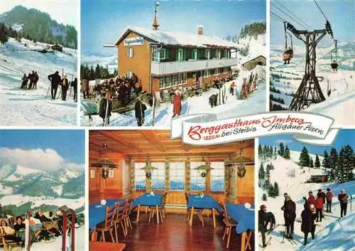 AK / Ansichtskarte  Steibis Oberstaufen Berggasthaus Imberg Skilift Haushang Imberglift Nagelfluhkette Gastraum Bergstation