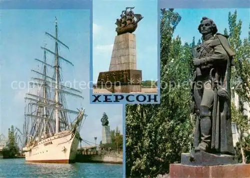 AK / Ansichtskarte  Herson Cherson Ukraine Segelschiff Towarisch Denkmal F.F. Uschakov