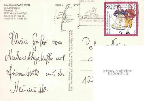 AK / Ansichtskarte  WESTERLAND Sylt Konditorei Café Wien Gastraum