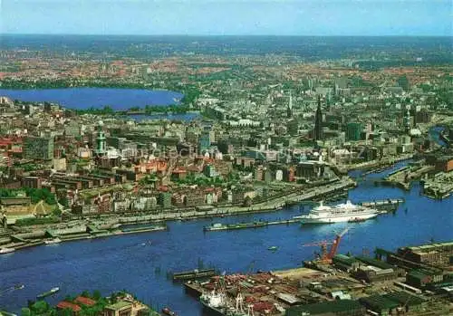 AK / Ansichtskarte  HAMBURG Panorama vom Hafen Richtung Stadt