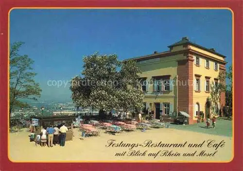 AK / Ansichtskarte  KOBLENZ  Rhein Festungs-Restaurant Café Blick auf Rhein und Mosel