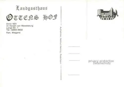 AK / Ansichtskarte  Wewelsburg Landgasthaus Otters Hof Gastraum