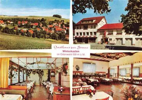 AK / Ansichtskarte  Winterkasten Lindenfels Hessen Panorama Luftkurort Gasthaus Metzgerei zur Sonne Restaurant