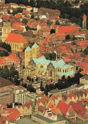 AK / Ansichtskarte  MueNSTER   Westfalen NRW Stadtzentrum mit St. Paulus-Dom ueberwasserkirche und Buddenturm