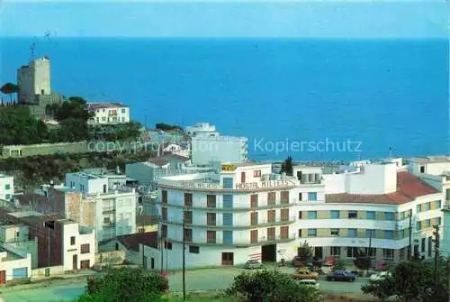 AK / Ansichtskarte  San Pol de Mar Sant Pol de Mar Mataro Cataluna ES Hostal Miliets Fliegeraufnahme