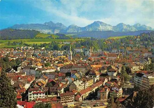 AK / Ansichtskarte  St Gallen SANKT GALLEN SG Blick auf Altstadt mit Saentis Appenzeller Alpen