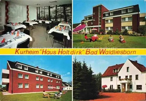 AK / Ansichtskarte  Bad Waldliesborn Kurheim Haus Holtdirk Gastraum Garten