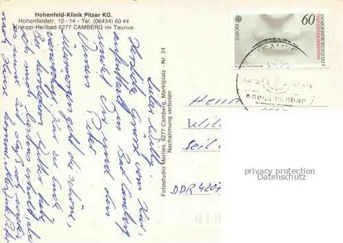 AK / Ansichtskarte  Camberg Bad Hohenfeld-Klinik Pitzer KG Kneipp-Heilbad
