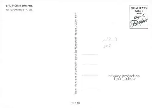 AK / Ansichtskarte  Bad Muenstereifel Windeckhaus 17. Jdht. Fachwerkhaus
