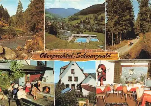 AK / Ansichtskarte  Oberprechtal Elzach Elztal BW Panorama Schwimmbad Pension Biehrer Gastraum