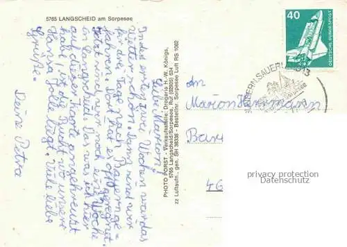 AK / Ansichtskarte  Langscheid Sorpesee Fliegeraufnahme