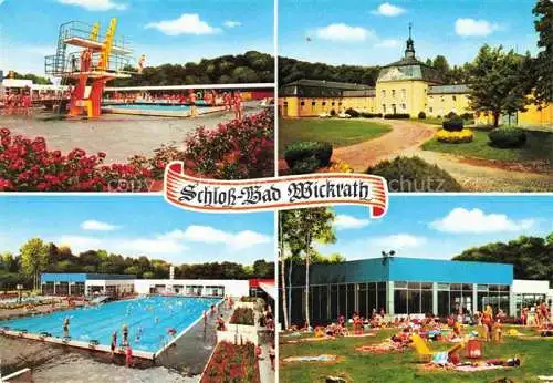 AK / Ansichtskarte  Wickrath  Moenchengladbach Schwimmbad Sprungturm Schloss Bad Wickrath Liegewiese