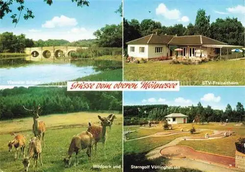 AK / Ansichtskarte  Moehnesee Warmeler Bruecke STV Freizeitheim Wildpark Rotwild Sterngolf Voellinghausen 