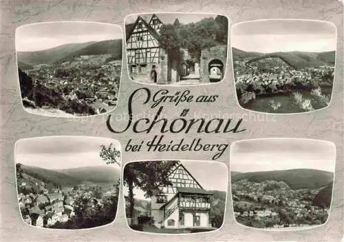 AK / Ansichtskarte  Schoenau Heidelberg Odenwald Panorama Fachwerkhaeuser