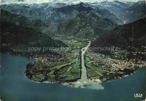 AK / Ansichtskarte  Ascona Lago Maggiore TI Panorama Ascona Locarno Monte Bre Cardada