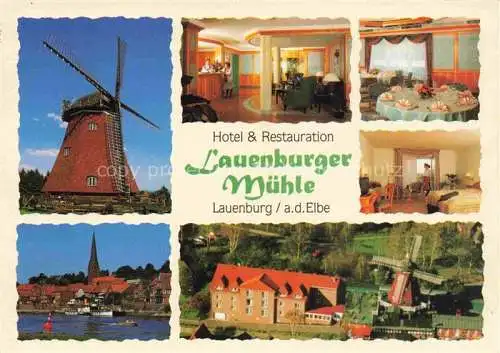 AK / Ansichtskarte  Lauenburg Elbe Schleswig-Holstein Hotel Restauration Lauenburger Muehle Luftaufnahme