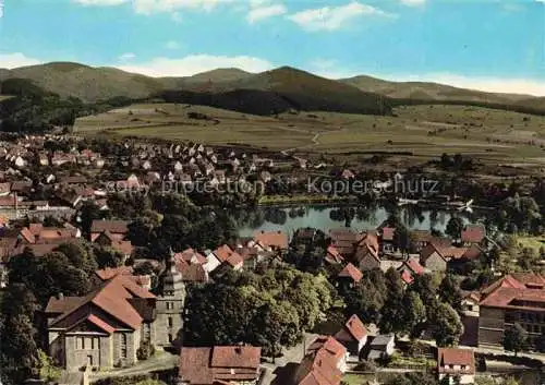 AK / Ansichtskarte  Herzberg Harz Osterode Niedersachsen Stadtpanorama See