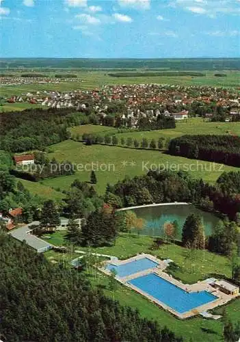 AK / Ansichtskarte  BAD WoeRISHOFEN Schwimmbad am Sonnenbichlsee mit auf die Gartenstadt