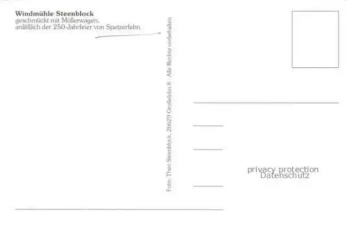 AK / Ansichtskarte  Spetzerfehn Grossefehn Aurich Niedersachsen Windmuehle Steenblock
