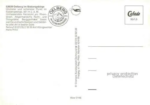 AK / Ansichtskarte  Oelberg oelberg Koenigswinter Siebengebirge Berggasthaus