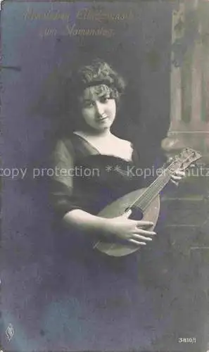 AK / Ansichtskarte  Foto PFB Nr. 3810/1 Namenstag Gitarre Frau