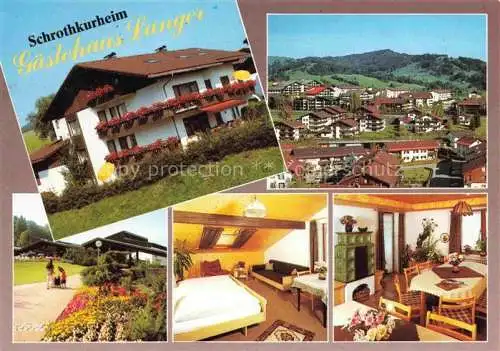 AK / Ansichtskarte Oberstaufen Schrothkurheim Gaestehaus Langer Zimmer Gaststube Panorama