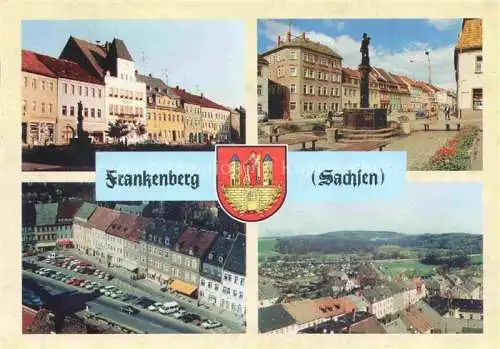 AK / Ansichtskarte Frankenberg  Sachsen Marktplatz Schlosstrasse Blick auf A4 und Sachsenburg