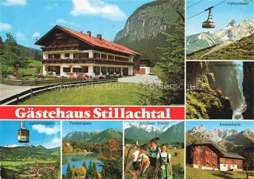 AK / Ansichtskarte OBERSTDORF Gaestehaus Stillachtal Nebelhornbahn Freibergsee Allgaeuer Tracht Einoedsbach Breitachklamm Fellhornbahn