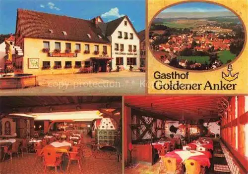 AK / Ansichtskarte Kasendorf Oberfranken Hotel Pension Goldener Aner Gastraeume Panorama