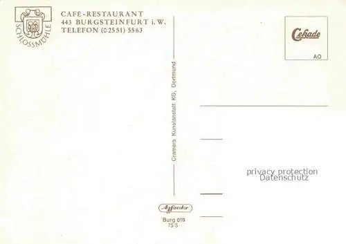 AK / Ansichtskarte Burgsteinfurt Cafe Restaurant Gastraeume Teich
