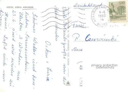 AK / Ansichtskarte Ankaran Ancarano Slovenia Hotel Adria Kirche Kueste Luftbild Segeln