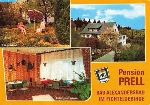 AK / Ansichtskarte Bad Alexandersbad Pension Prell Liegewiese Aufenthaltsraum